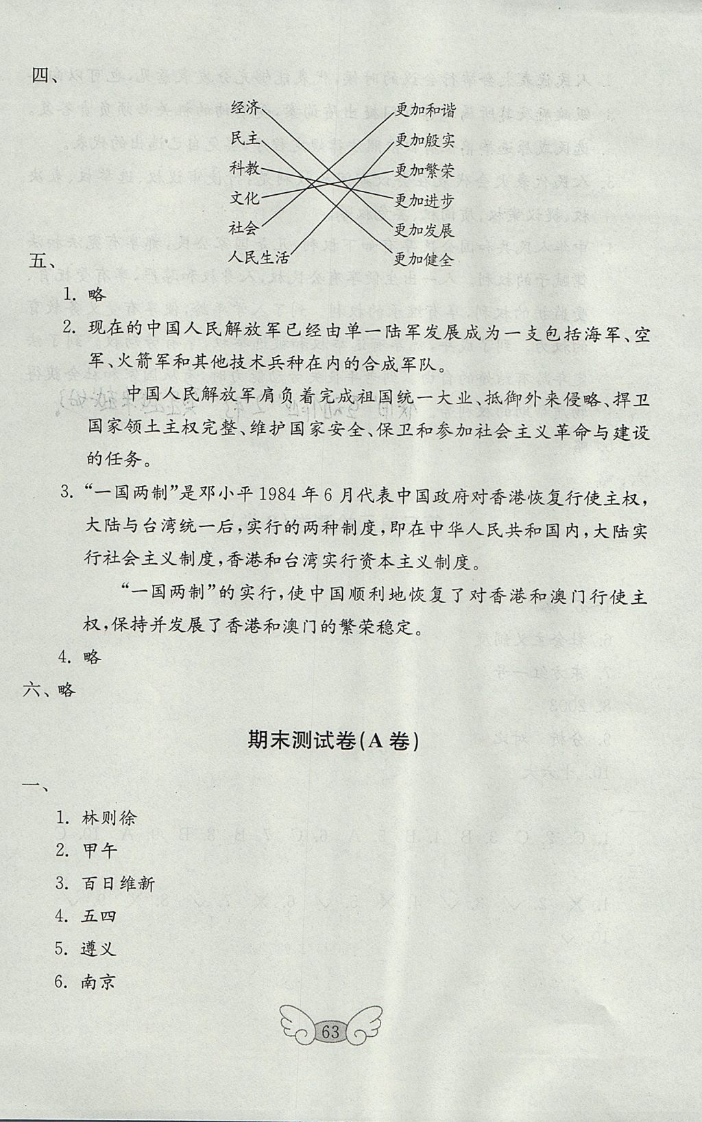 2017年金钥匙小学品德与社会试卷六年级上册鲁人版 参考答案第15页