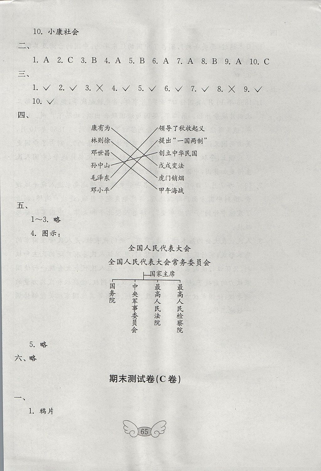 2017年金钥匙小学品德与社会试卷六年级上册鲁人版 参考答案第17页