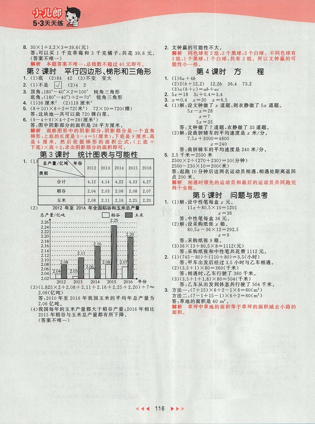 2017年53天天練小學(xué)數(shù)學(xué)五年級(jí)上冊(cè)北京版 參考答案第12頁(yè)