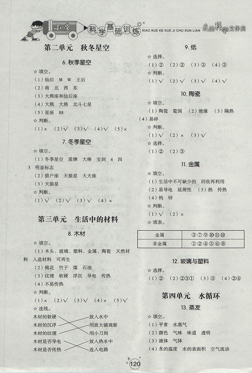 2017年小學(xué)基礎(chǔ)訓(xùn)練四年級(jí)科學(xué)上冊(cè)青島版五四制山東教育出版社 參考答案第2頁