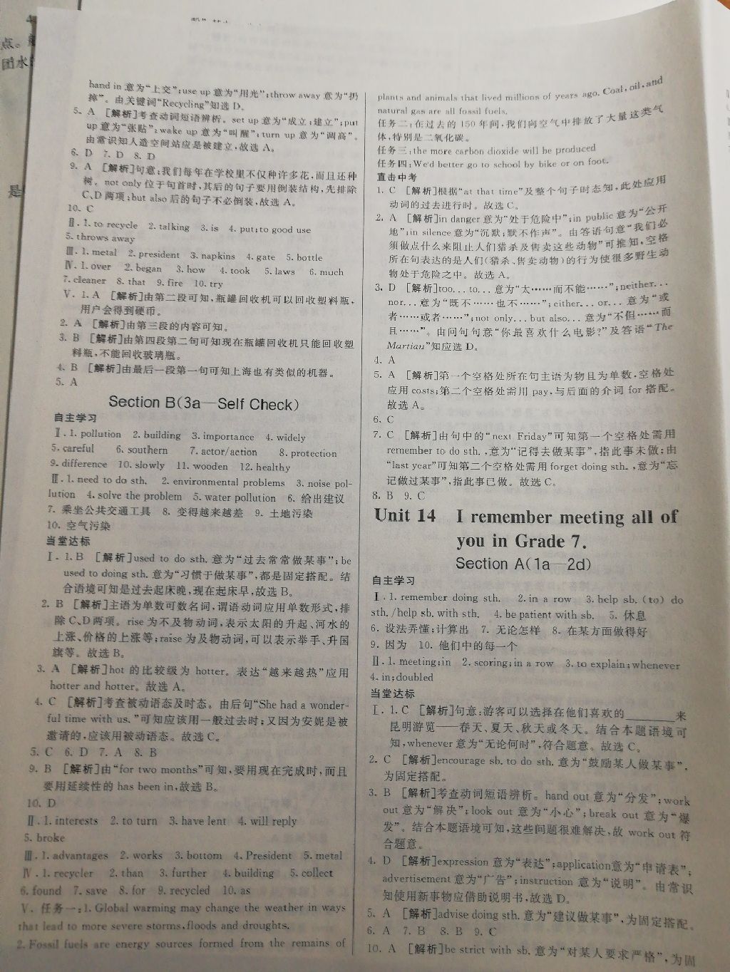 2017年同行學(xué)案九年級英語全一冊青島專版 人教版 參考答案第18頁