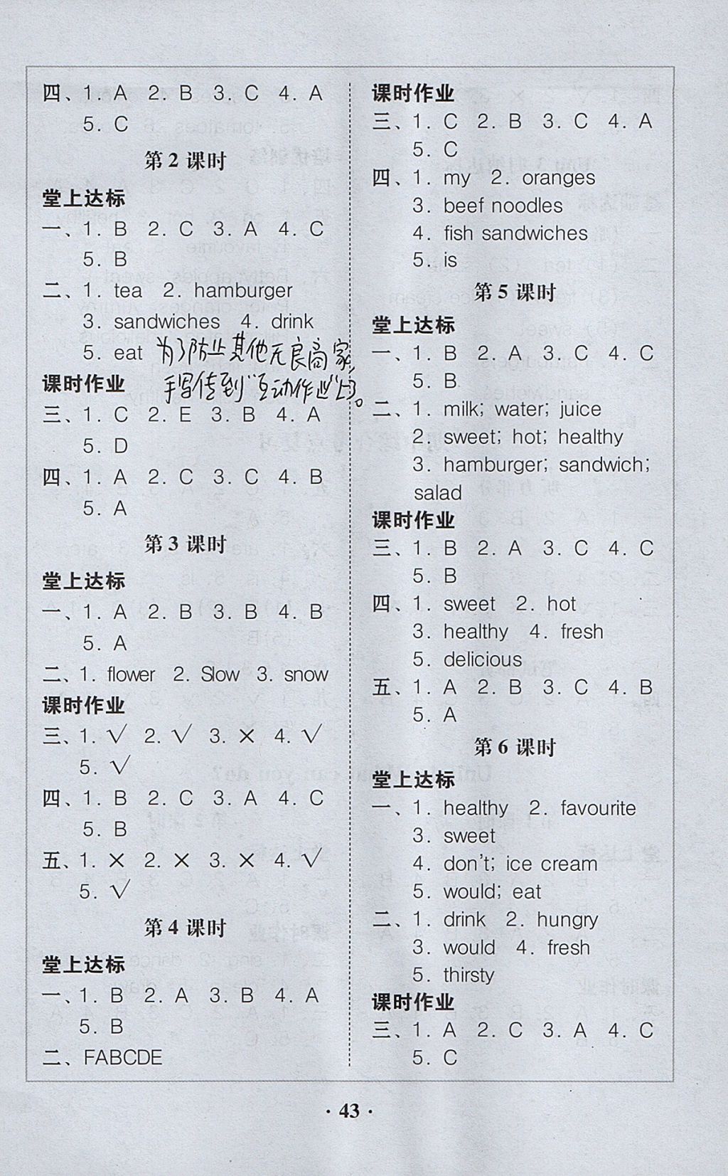 2017年家校導(dǎo)學(xué)五年級(jí)英語上冊(cè) 參考答案第7頁