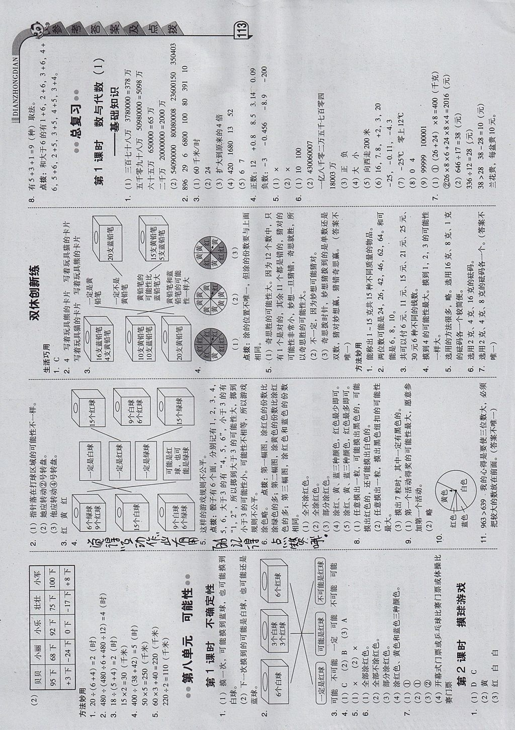 2017年綜合應(yīng)用創(chuàng)新題典中點(diǎn)四年級(jí)數(shù)學(xué)上冊(cè)北師大版 參考答案第11頁(yè)