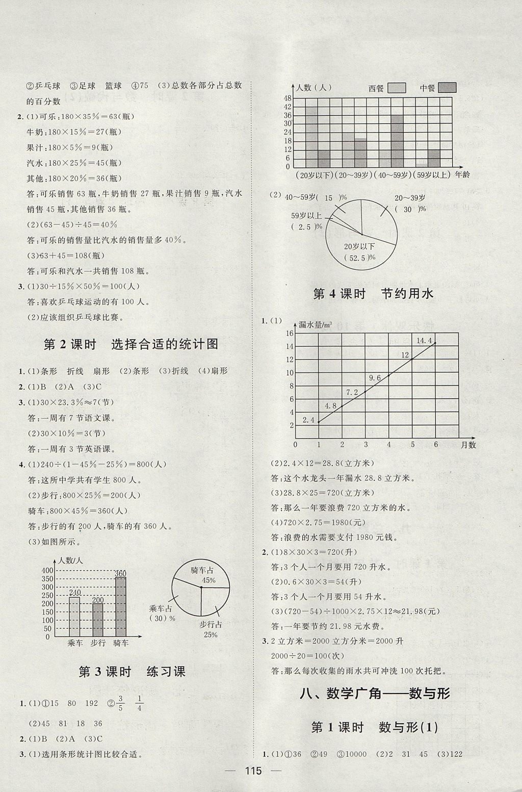 2017年阳光计划第一步全效训练达标方案六年级数学上册人教版 参考答案第19页