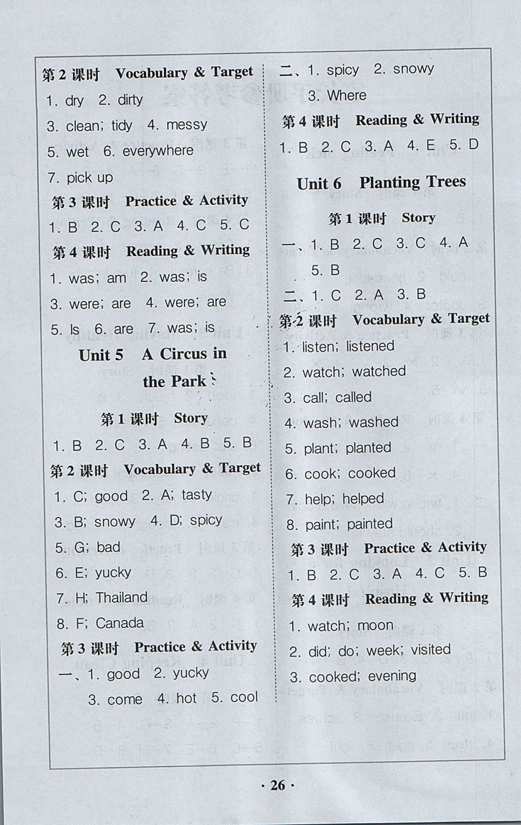 2017年家校導(dǎo)學(xué)六年級(jí)英語(yǔ)上冊(cè)粵人民版廣東專版 參考答案第2頁(yè)