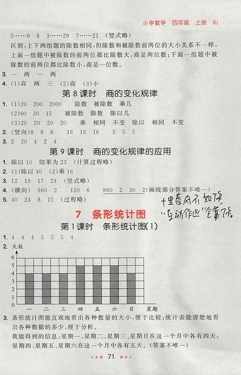 2017年53隨堂測小學(xué)數(shù)學(xué)四年級上冊人教版 參考答案第13頁