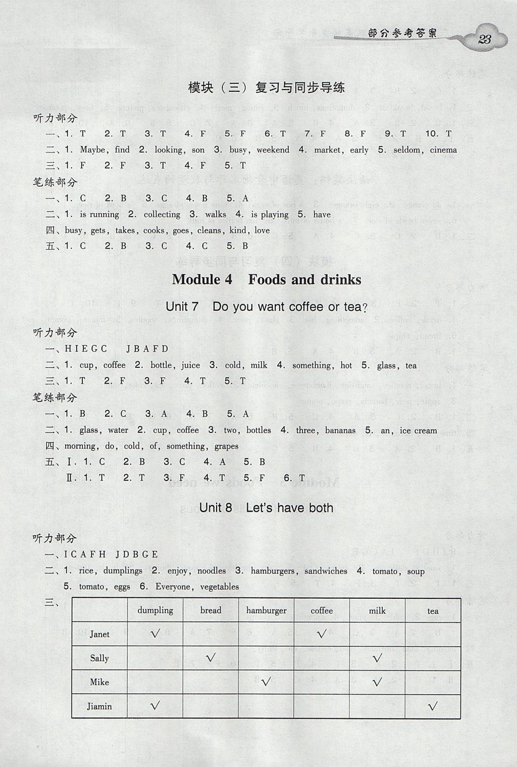 2017年小学英语双基同步导学导练五年级上册广州版 参考答案第23页