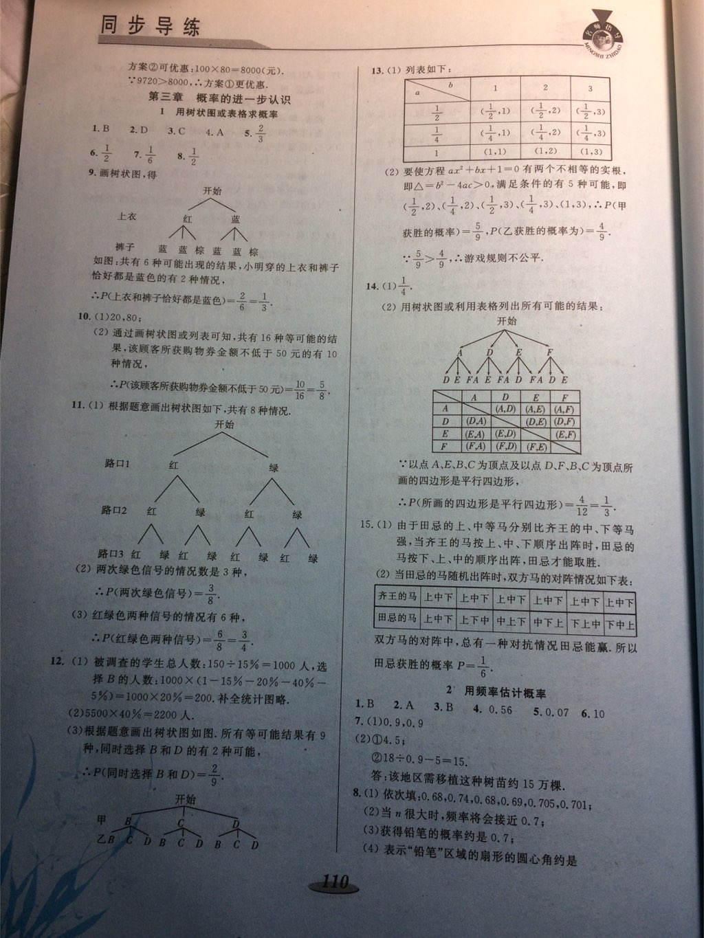 2017年新課標教材同步導練九年級數(shù)學上冊C版 參考答案第12頁