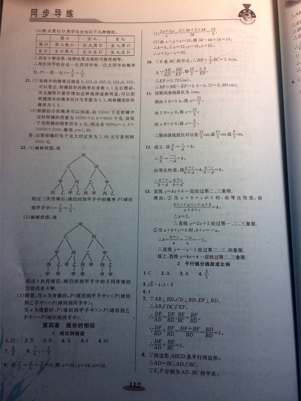 2017年新課標教材同步導練九年級數(shù)學上冊C版 參考答案第10頁