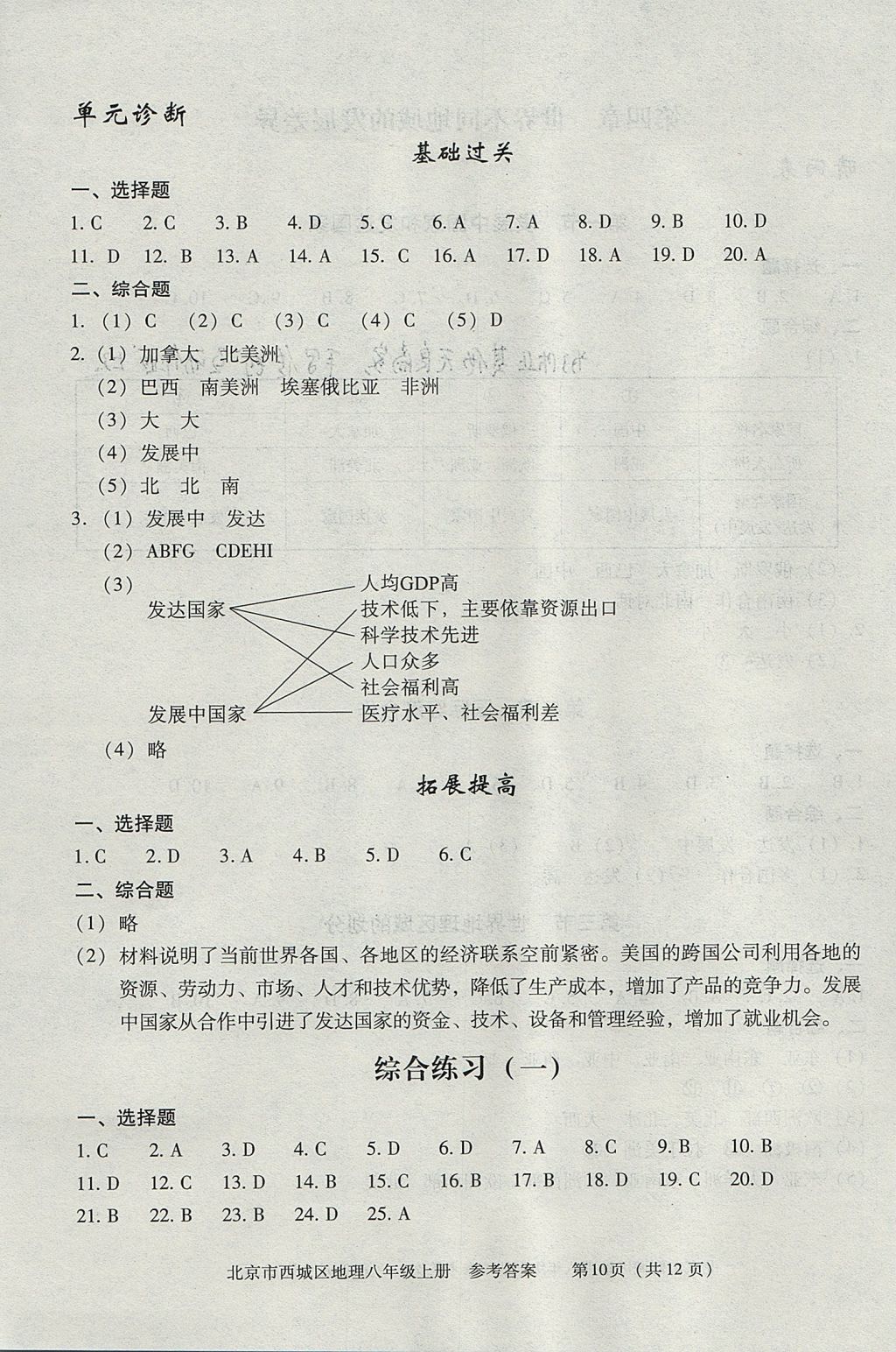 2017年學(xué)習(xí)探究診斷八年級(jí)地理上冊(cè)人教版 參考答案第10頁(yè)