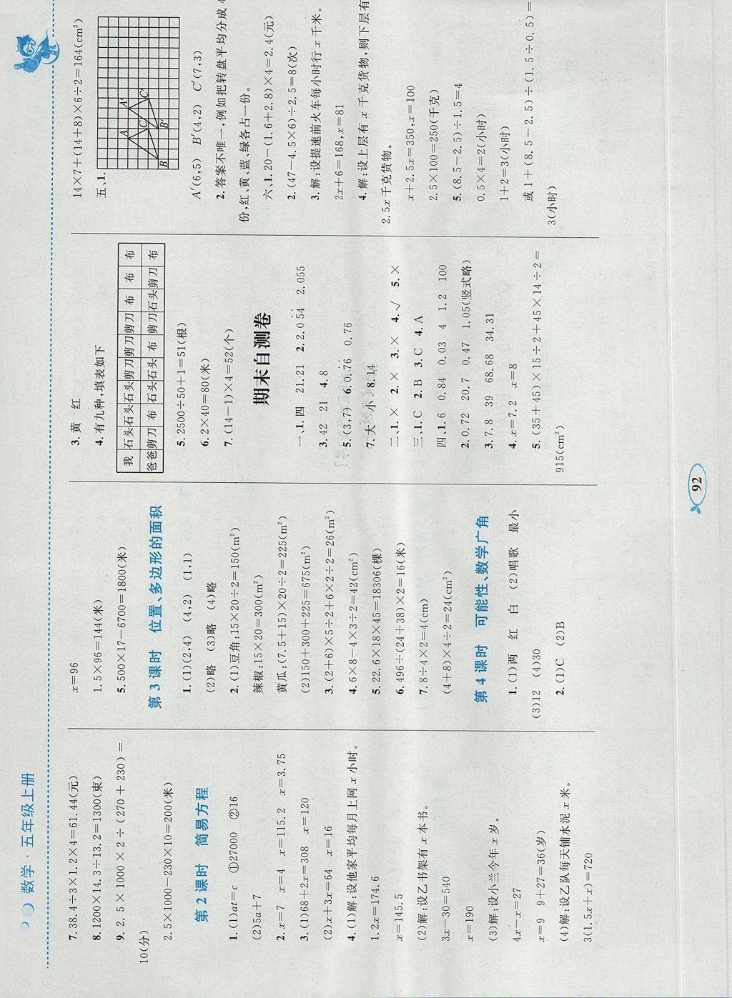 2017年小学同步学考优化设计小超人作业本五年级数学上册人教版 参考答案第12页