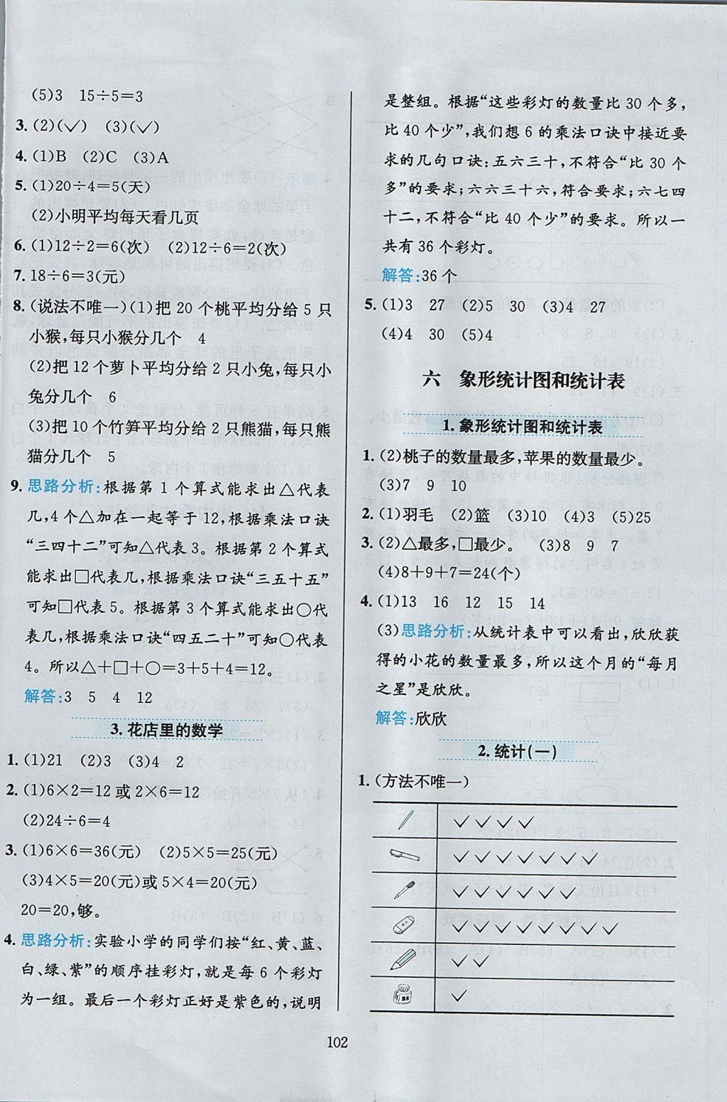 2017年小學(xué)教材全練二年級(jí)數(shù)學(xué)上冊(cè)冀教版 參考答案第6頁(yè)