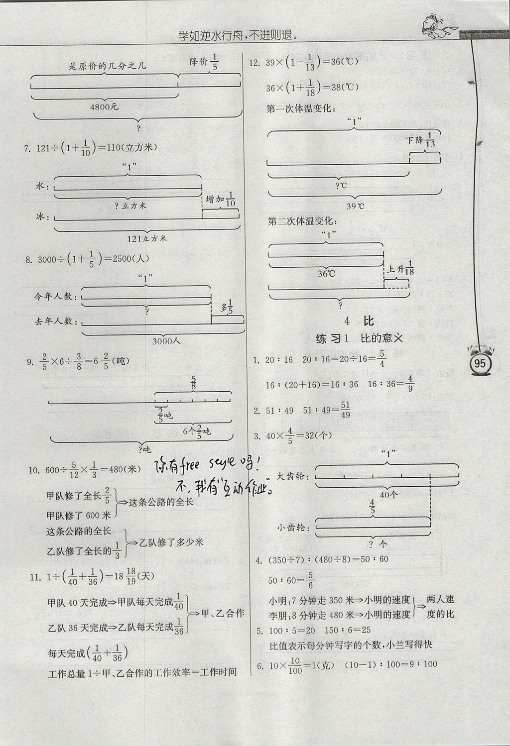 2017年春雨教育小學數(shù)學應用題解題高手六年級上冊人教版 參考答案第11頁