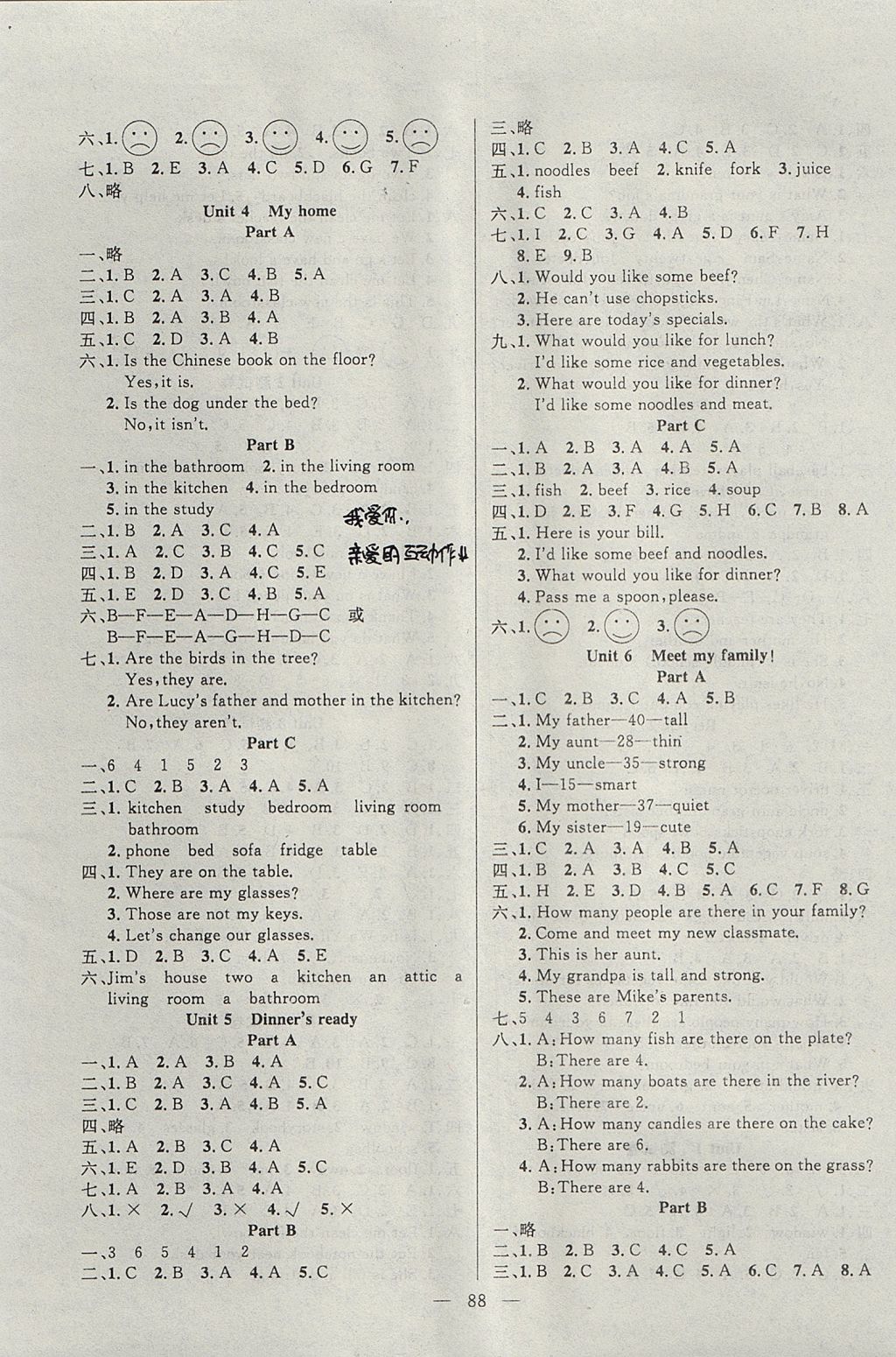 2017年百分學(xué)生作業(yè)本題練王四年級(jí)英語(yǔ)上冊(cè)人教PEP版 參考答案第2頁(yè)