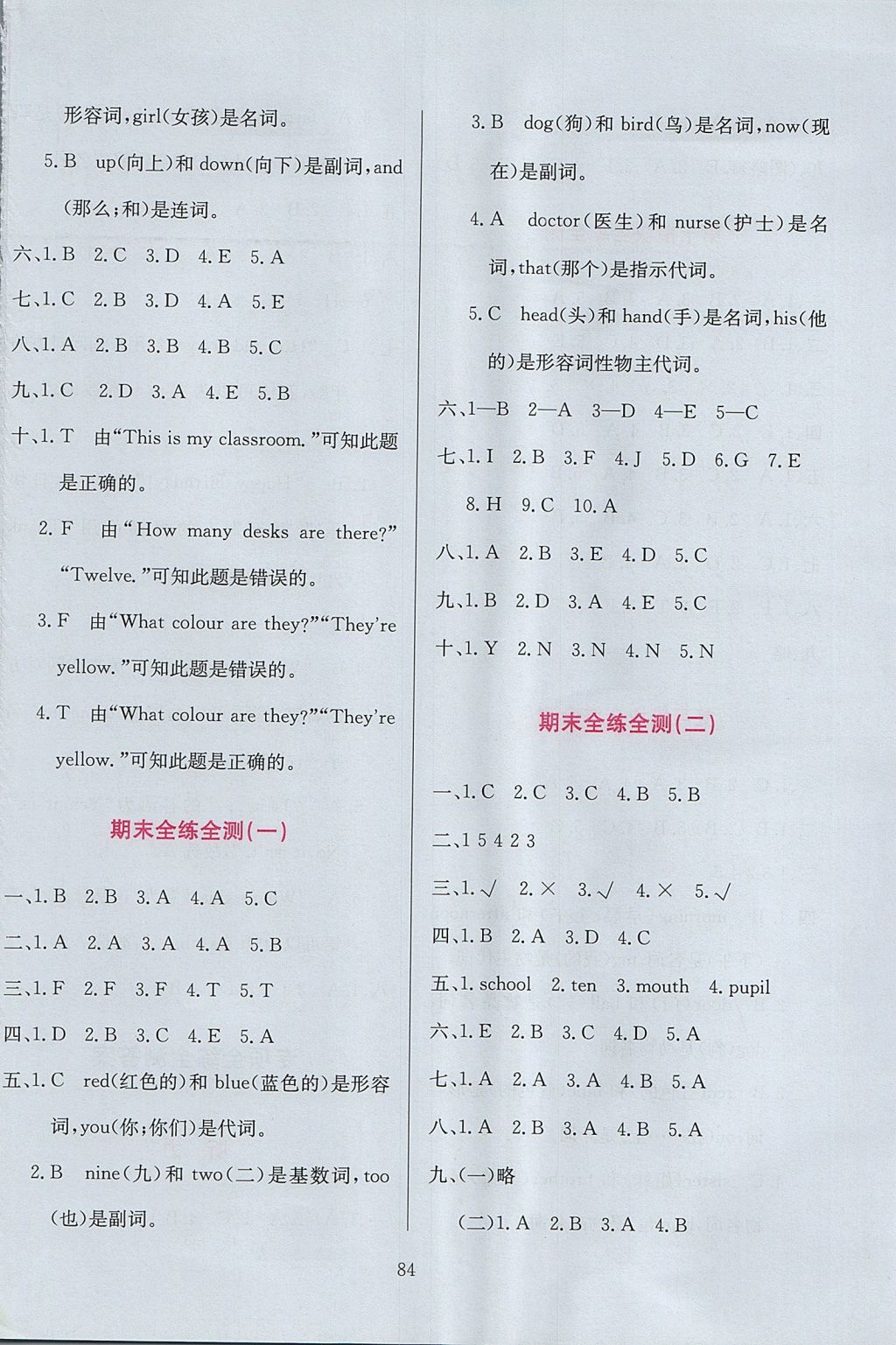 2017年小學(xué)教材全練三年級(jí)英語(yǔ)上冊(cè)外研版三起 參考答案第16頁(yè)