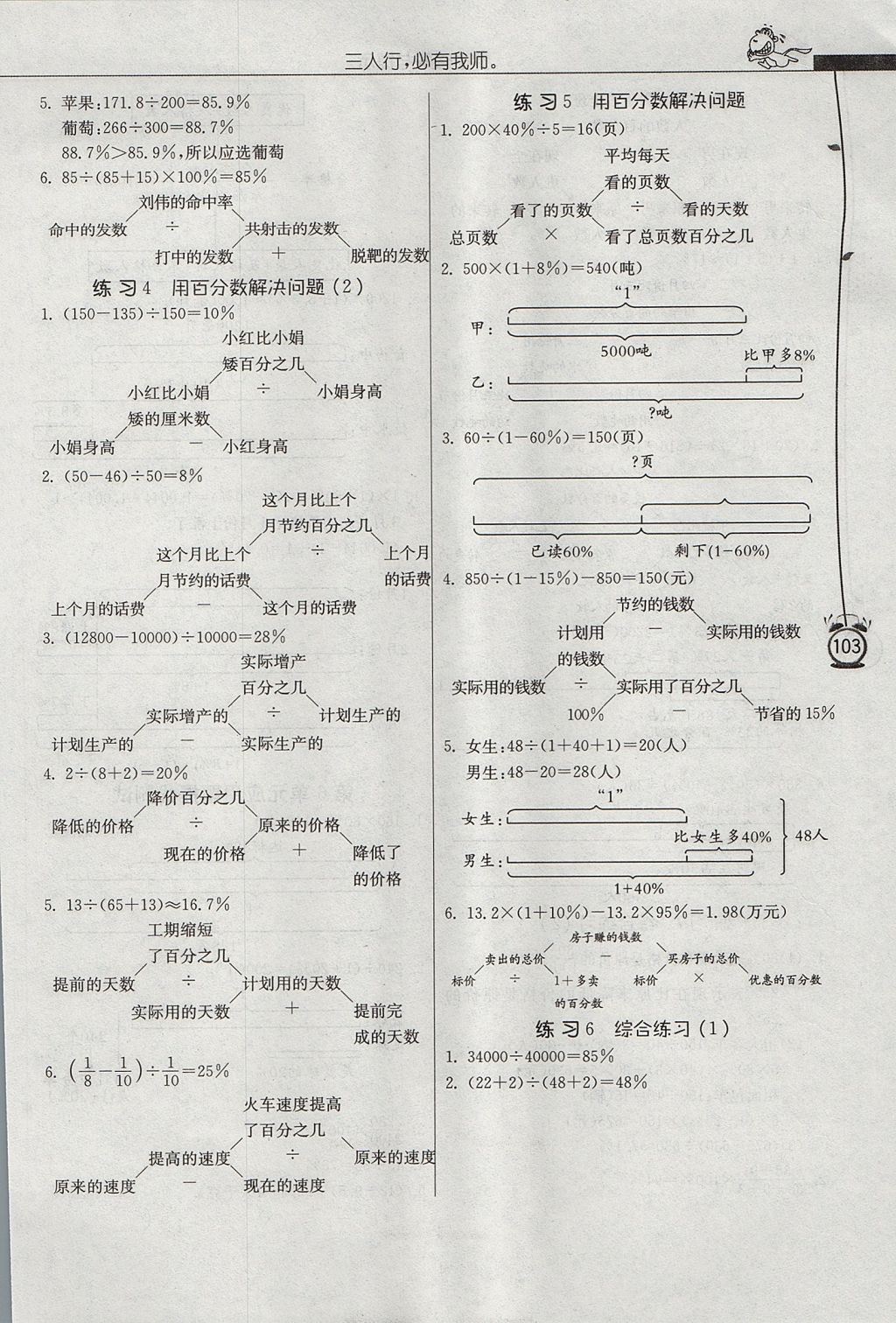 2017年春雨教育小學(xué)數(shù)學(xué)應(yīng)用題解題高手六年級(jí)上冊(cè)人教版 參考答案第19頁