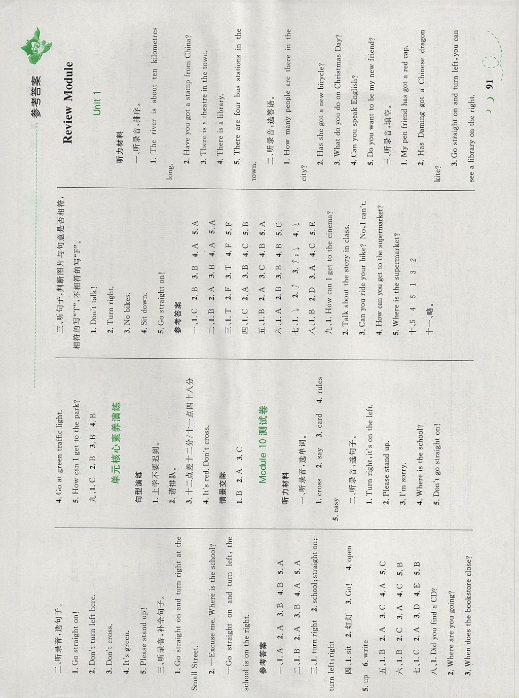 2017年小学同步学考优化设计小超人作业本六年级英语上册外研版 参考答案第13页