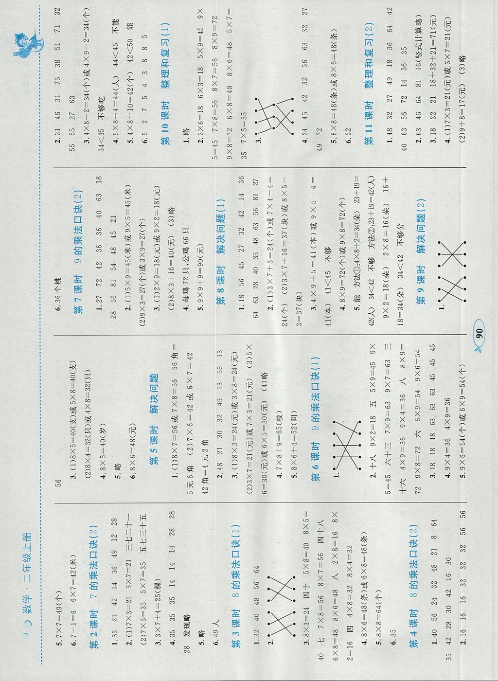 2017年小学同步学考优化设计小超人作业本二年级数学上册人教版 参考答案第6页