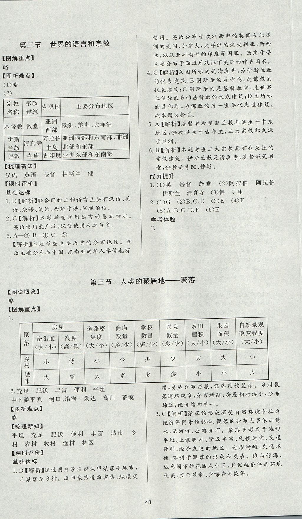 2017年新課程學習與檢測六年級地理上冊魯教版五四制 參考答案第8頁