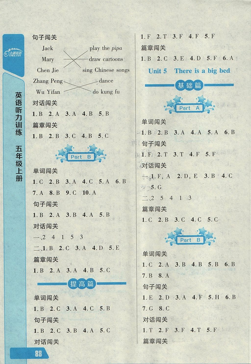 2017年長江全能學案英語聽力訓(xùn)練五年級上冊人教版 參考答案第28頁