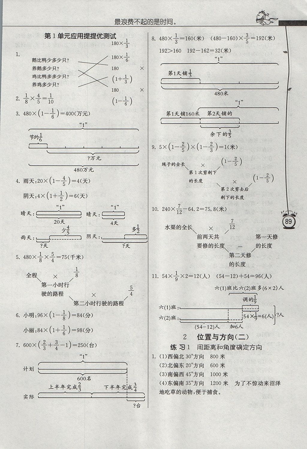 2017年春雨教育小學數(shù)學應用題解題高手六年級上冊人教版 參考答案第5頁