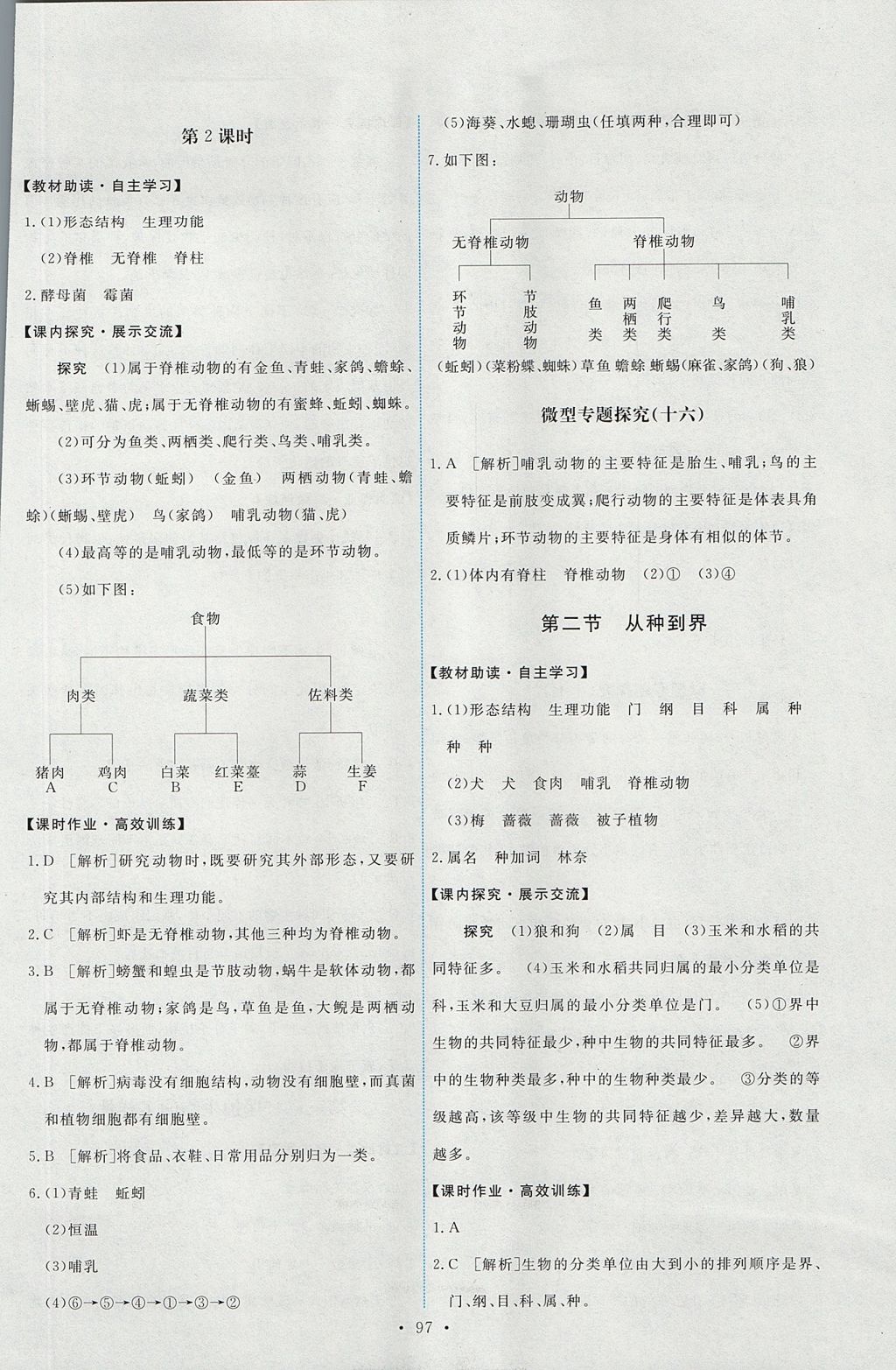 2017年能力培养与测试八年级生物学上册人教版 参考答案第15页