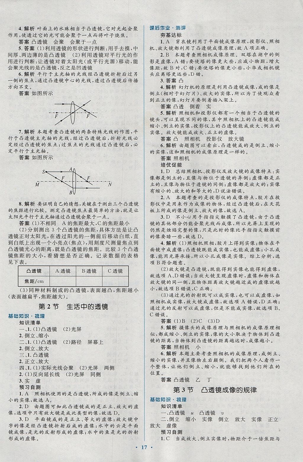 2017年人教金学典同步解析与测评学考练八年级物理上册人教版 参考答案第17页