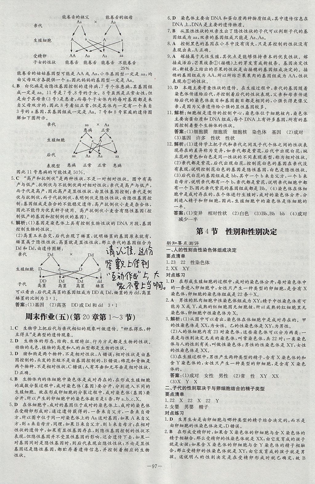 2017年練案課時作業(yè)本八年級生物上冊北師大版 參考答案第13頁