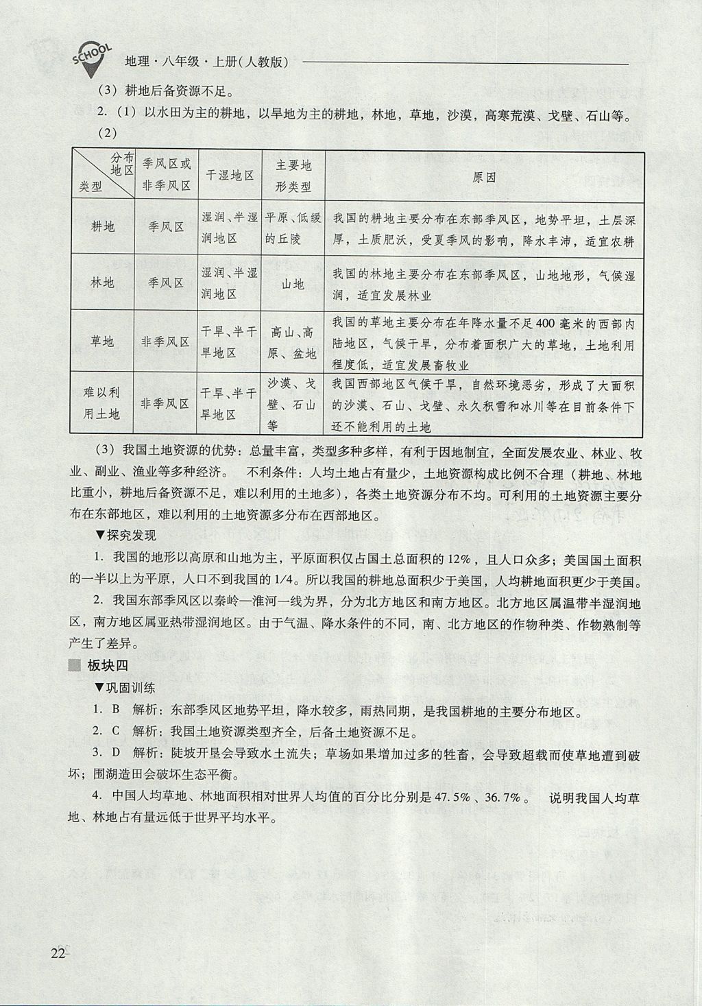 2017年新課程問題解決導(dǎo)學(xué)方案八年級(jí)地理上冊(cè)人教版 參考答案第22頁(yè)