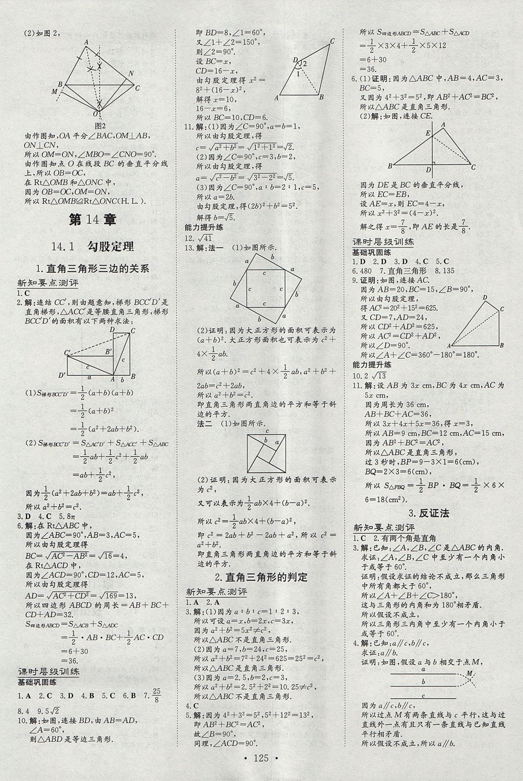 2017年練案課時(shí)作業(yè)本八年級(jí)數(shù)學(xué)上冊(cè)華師大版 參考答案第13頁(yè)