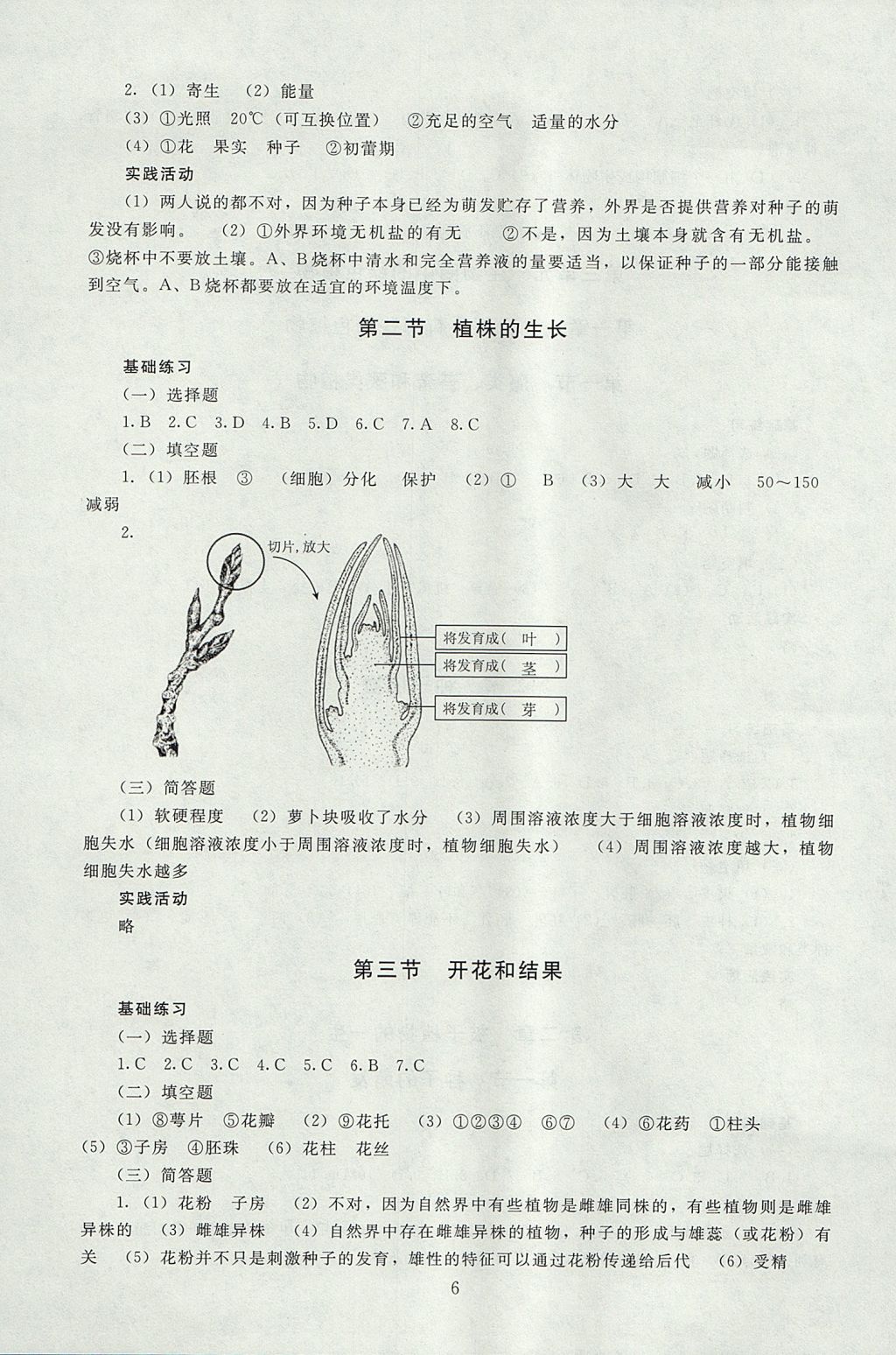 2017年海淀名師伴你學(xué)同步學(xué)練測七年級生物上冊人教版 參考答案第6頁