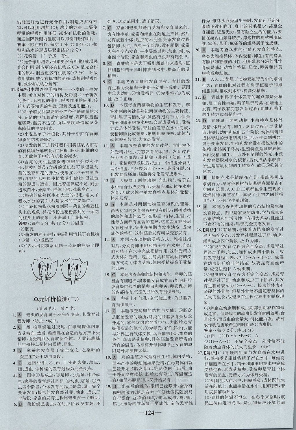 2017年世纪金榜金榜学案八年级生物上册济南版 参考答案第24页