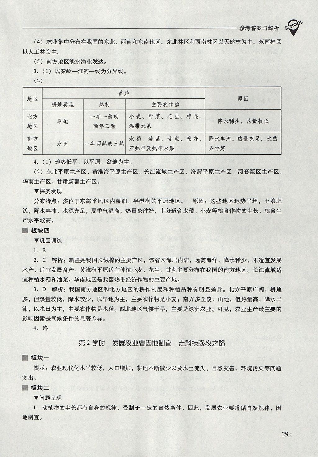 2017年新課程問題解決導(dǎo)學(xué)方案八年級地理上冊人教版 參考答案第29頁