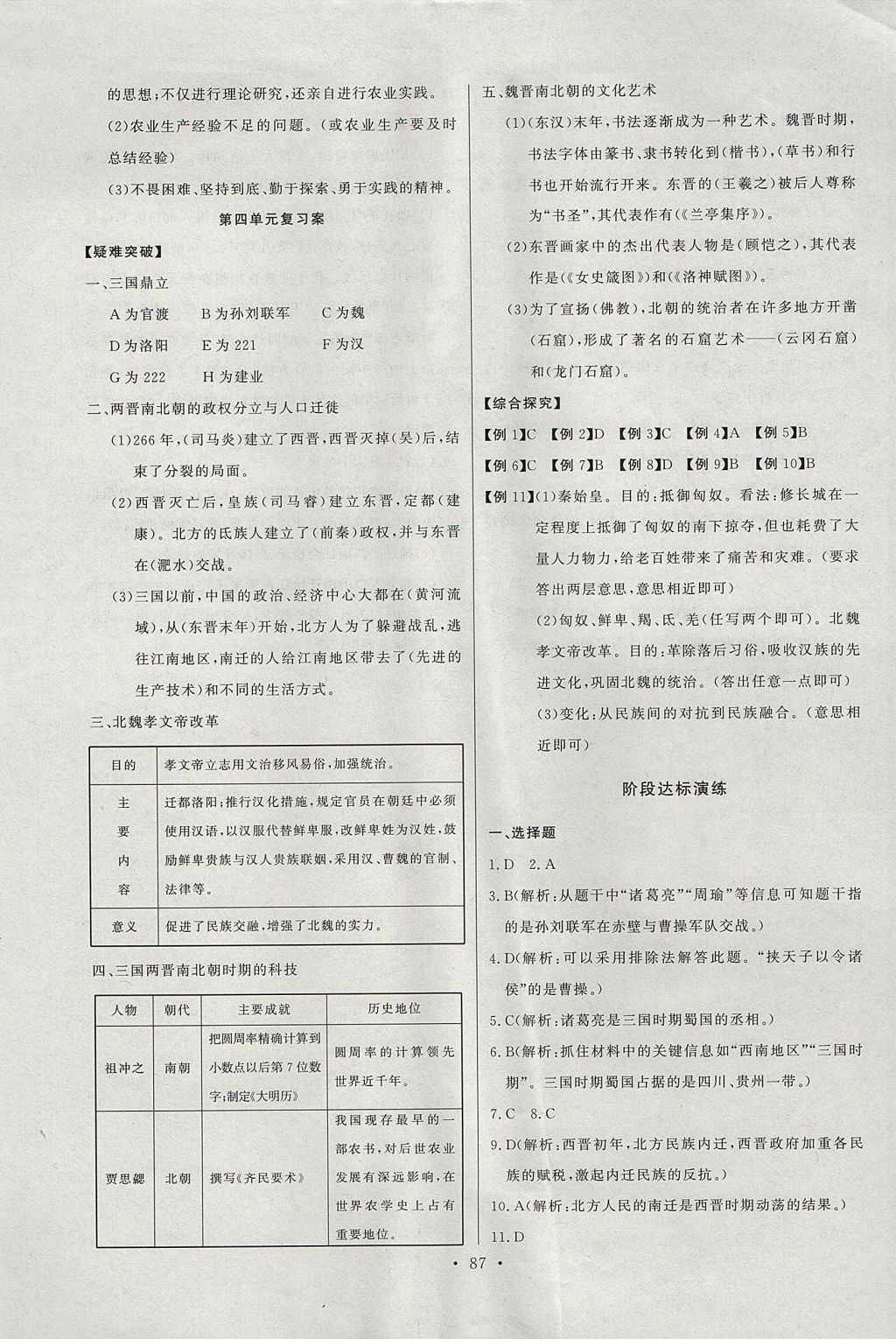 2017年长江全能学案同步练习册七年级历史上册人教版 参考答案第13页