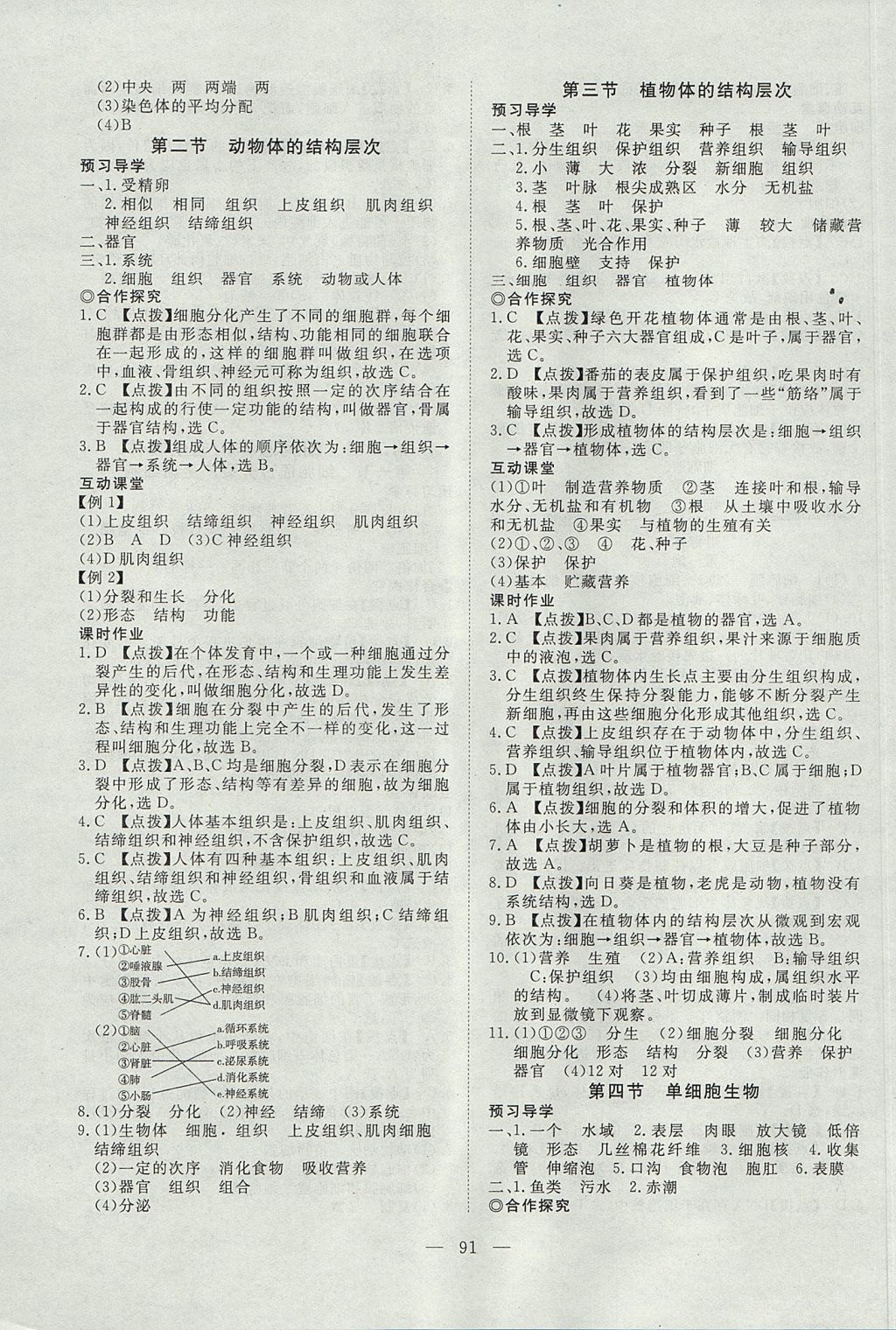 2017年351高效課堂導(dǎo)學(xué)案七年級(jí)生物上冊(cè)人教版 參考答案第7頁(yè)