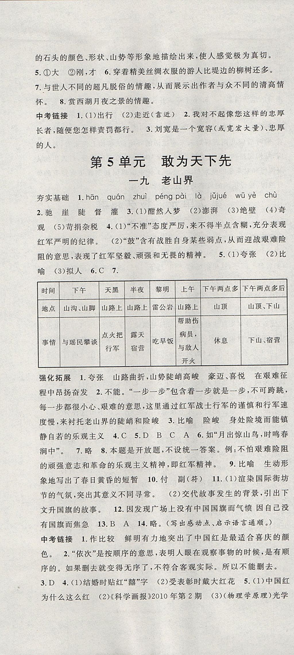 2017年導(dǎo)學(xué)先鋒七年級(jí)語(yǔ)文上冊(cè)滬教版 參考答案第13頁(yè)