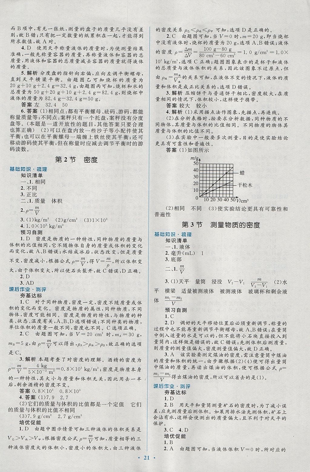 2017年人教金學典同步解析與測評學考練八年級物理上冊人教版 參考答案第21頁