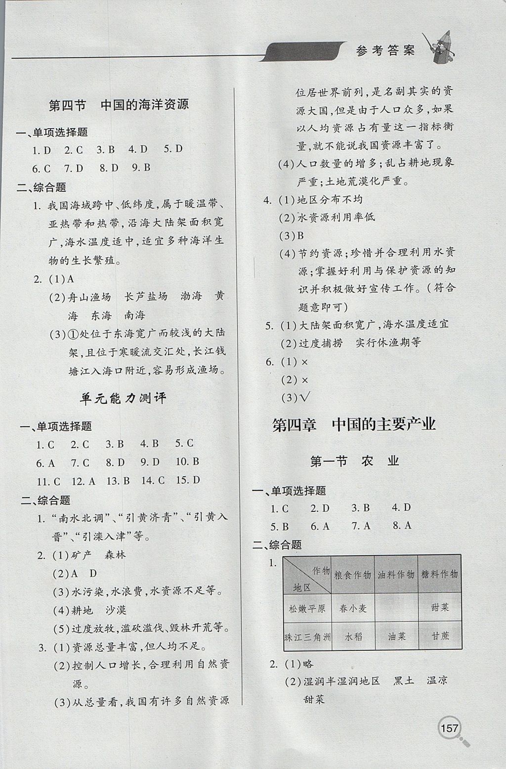 2017年新課堂同步學(xué)習(xí)與探究八年級地理上學(xué)期 參考答案第7頁