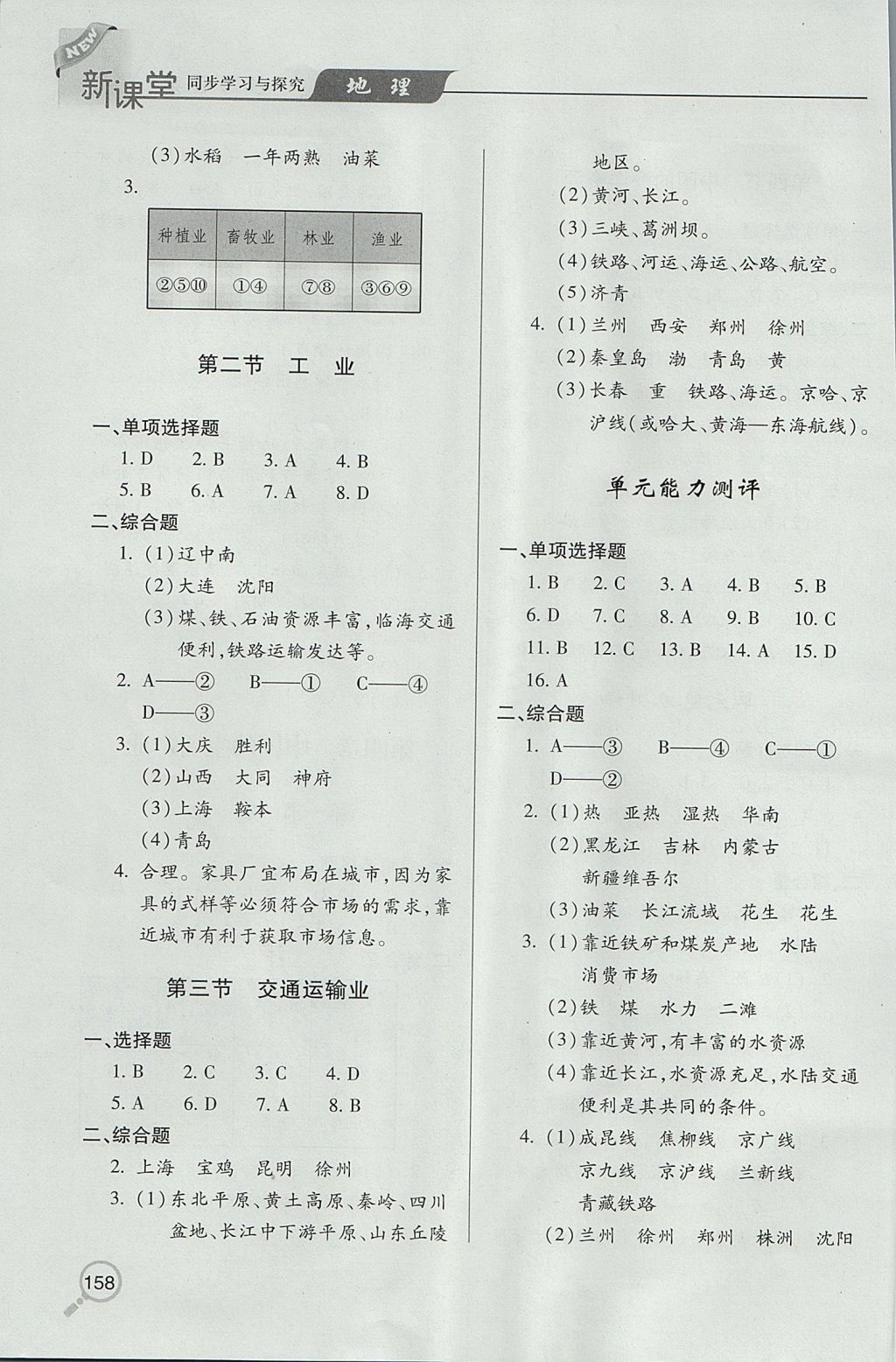 2017年新課堂同步學(xué)習(xí)與探究八年級(jí)地理上學(xué)期 參考答案第8頁