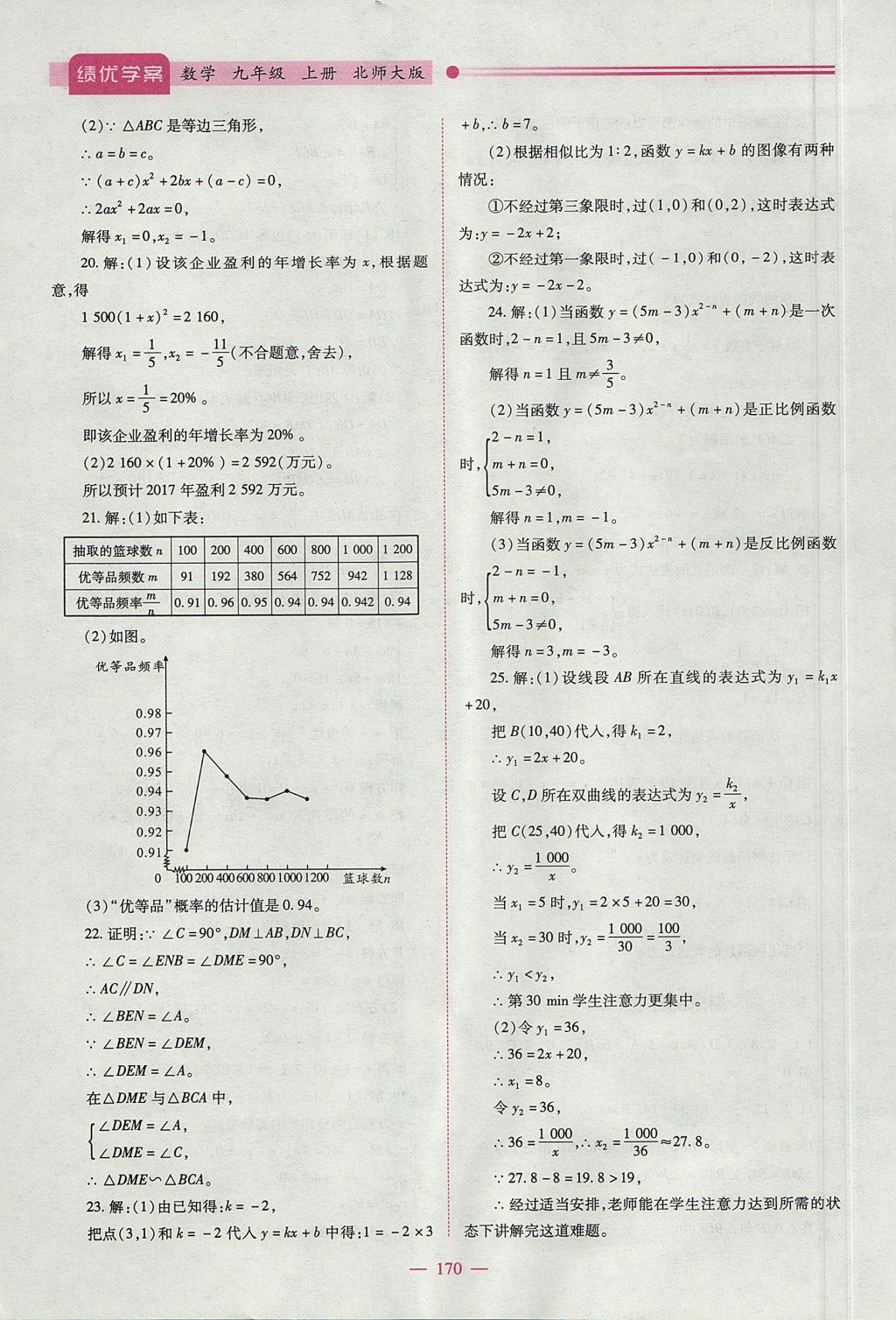 2017年績(jī)優(yōu)學(xué)案九年級(jí)數(shù)學(xué)上下冊(cè)合訂本北師大版 上冊(cè)答案第36頁(yè)