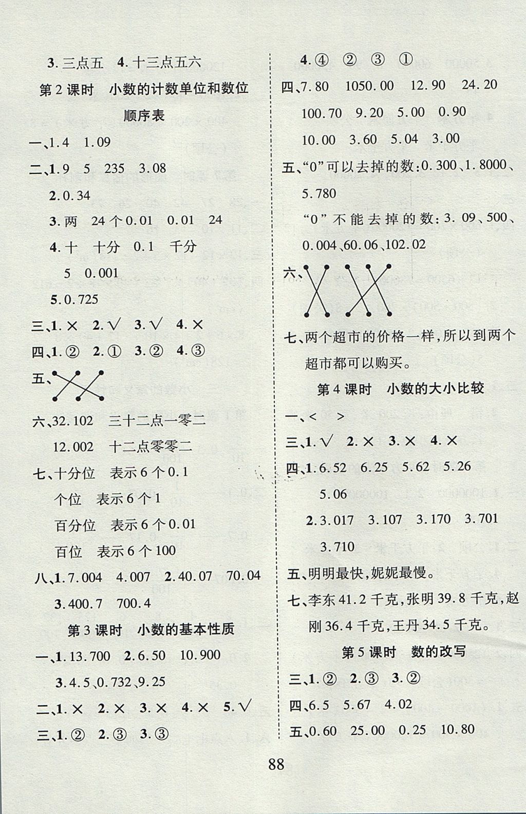 2017年99加1活页卷五年级数学上册苏教版 课时微题答案第8页