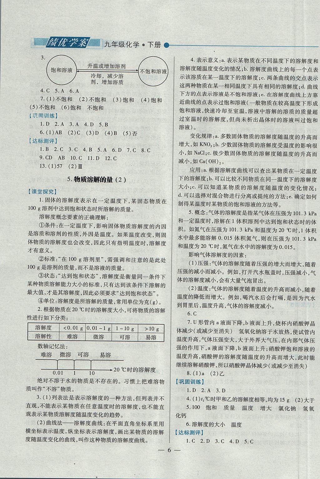 2017年績優(yōu)學案九年級化學上下冊合訂本粵教版 下冊答案第28頁