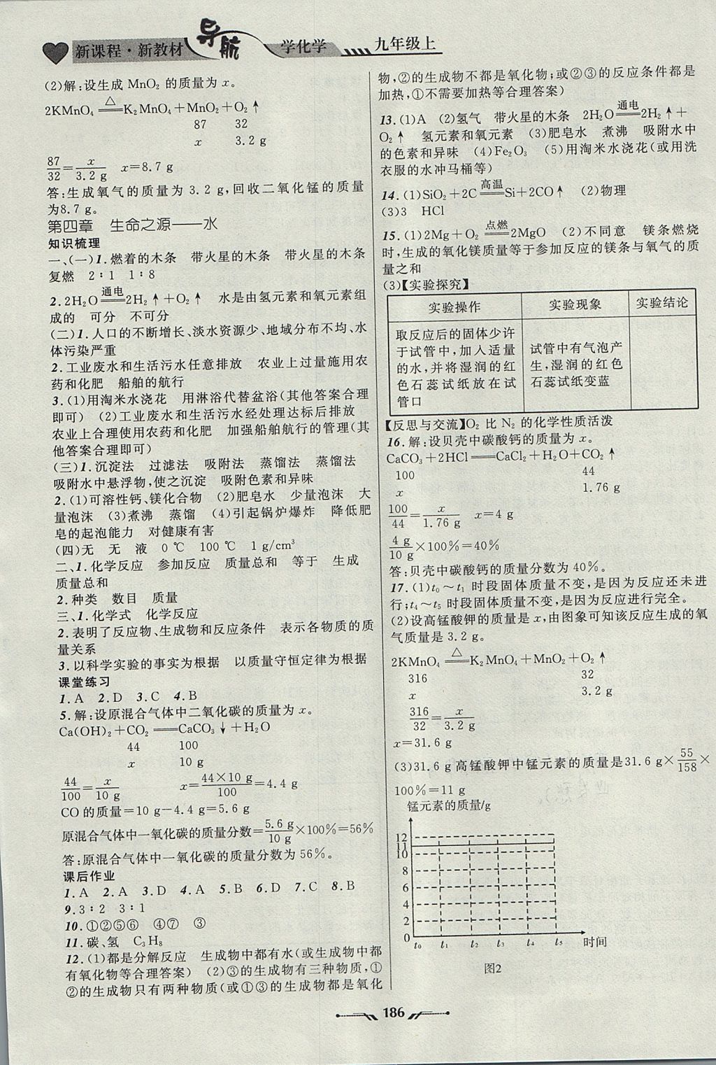 2017年新课程新教材导航学化学九年级上册科学版 参考答案第19页