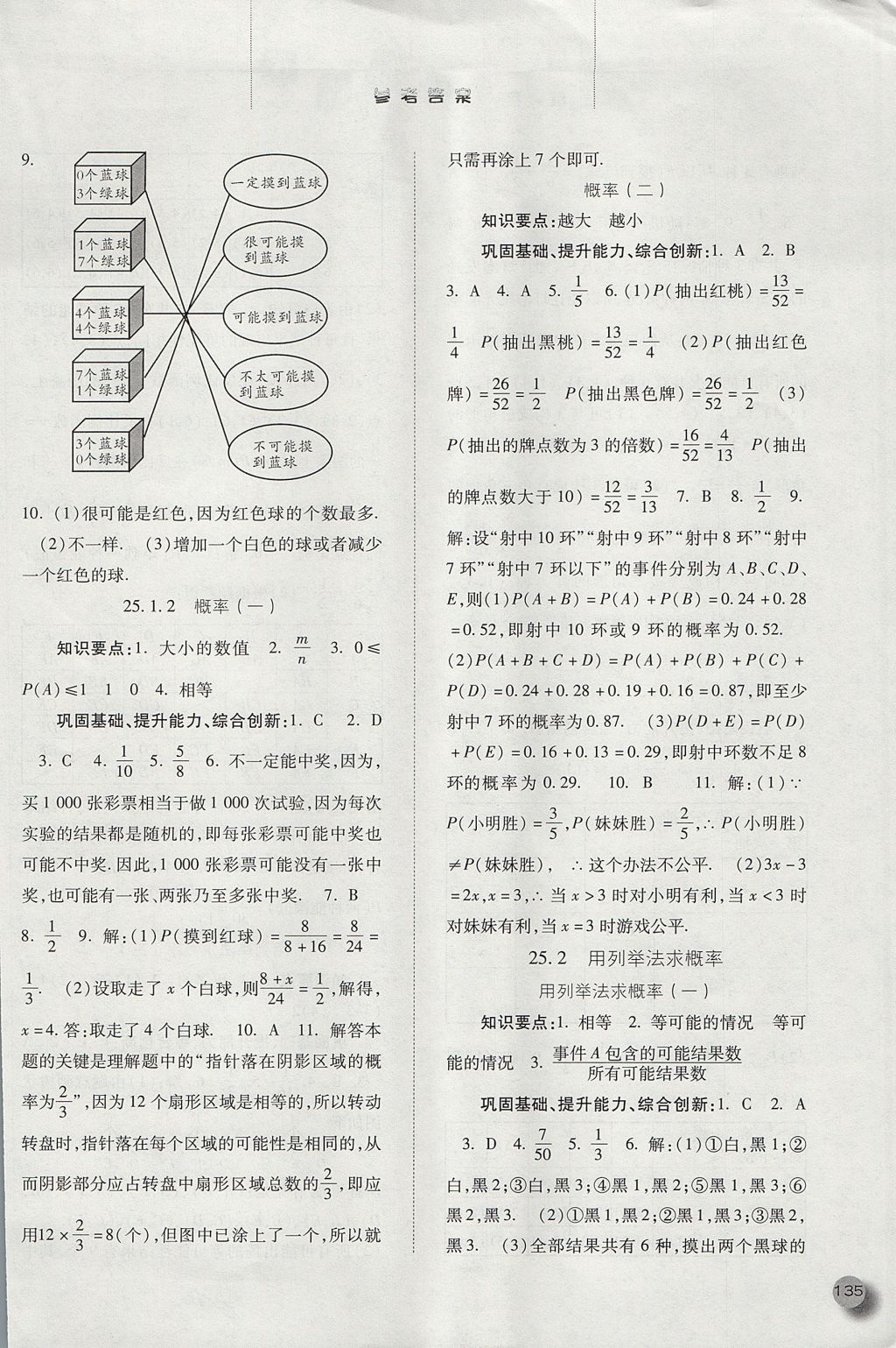 2017年同步训练九年级数学上册人教版河北人民出版社 参考答案第18页