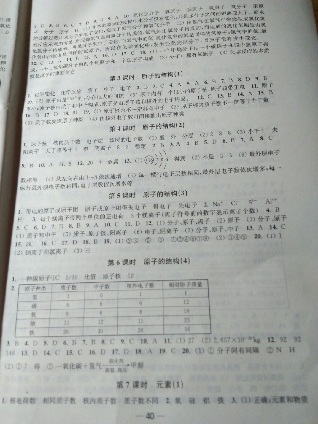 2017年創(chuàng)新課時(shí)作業(yè)九年級(jí)化學(xué)上冊(cè)全國(guó)版 參考答案第9頁(yè)