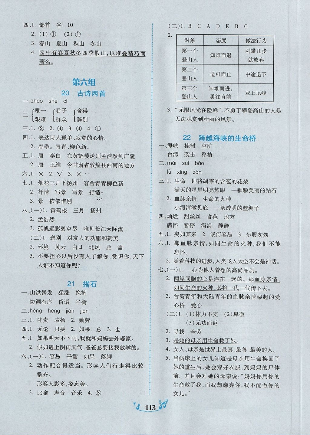 2017年百年學(xué)典課時學(xué)練測四年級語文上冊人教版 參考答案第7頁