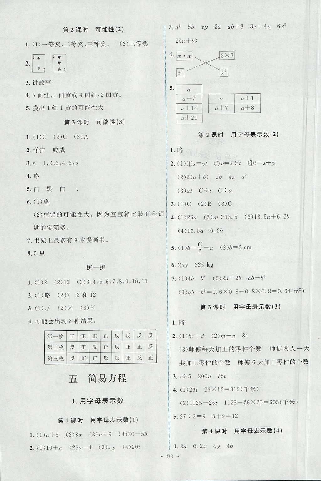 2017年能力培養(yǎng)與測(cè)試五年級(jí)數(shù)學(xué)上冊(cè)人教版 參考答案第6頁(yè)