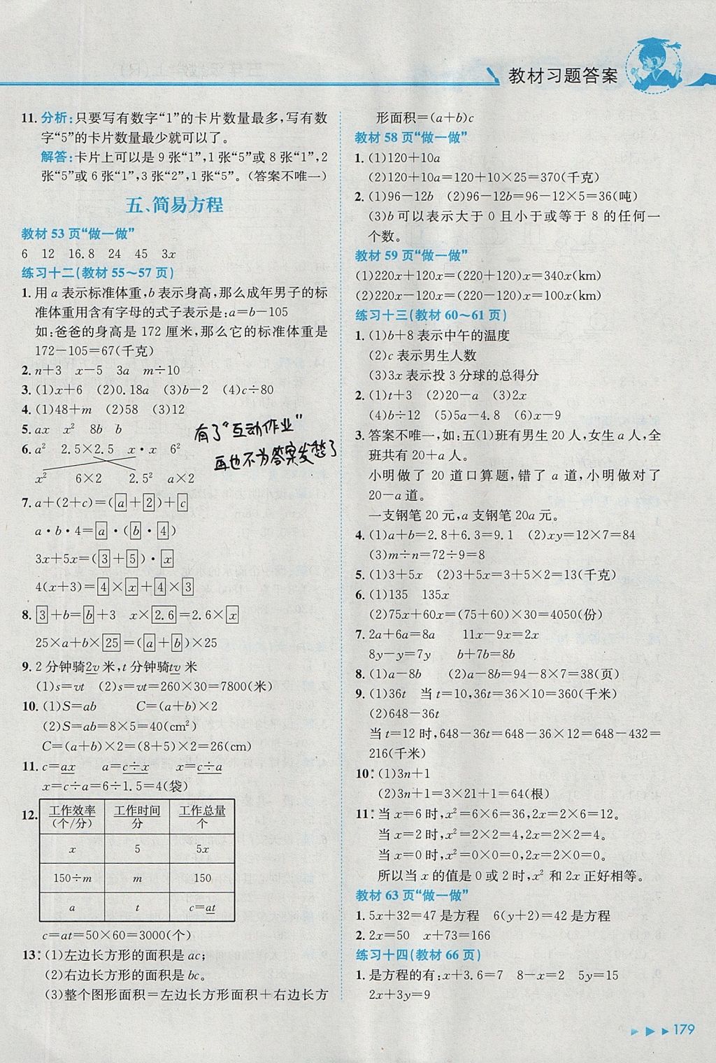 2017年黄冈小状元数学详解五年级数学上册人教版 参考答案第15页