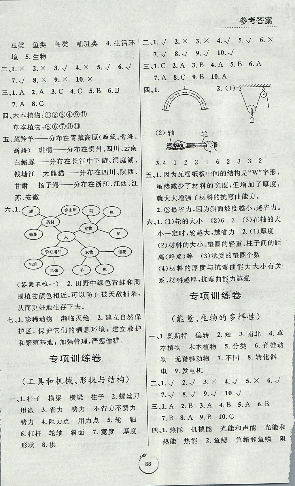 2017年浙江好卷六年級科學(xué)上冊教科版 參考答案第4頁