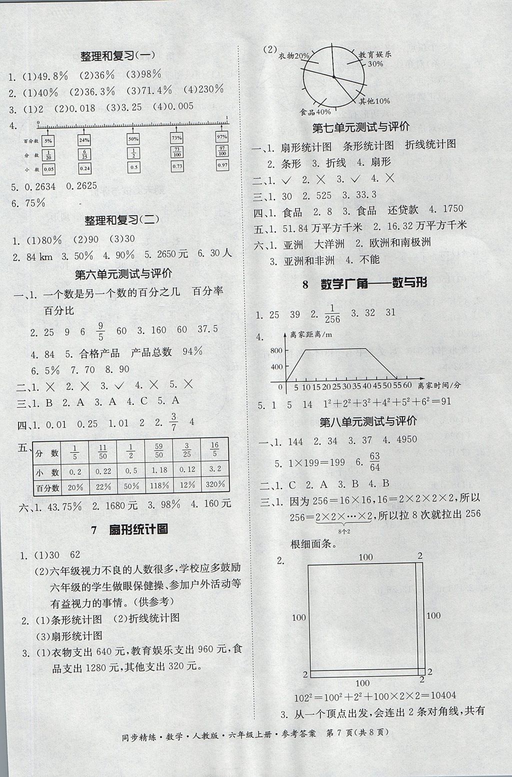 2017年同步精練六年級數(shù)學(xué)上冊人教版 參考答案第7頁